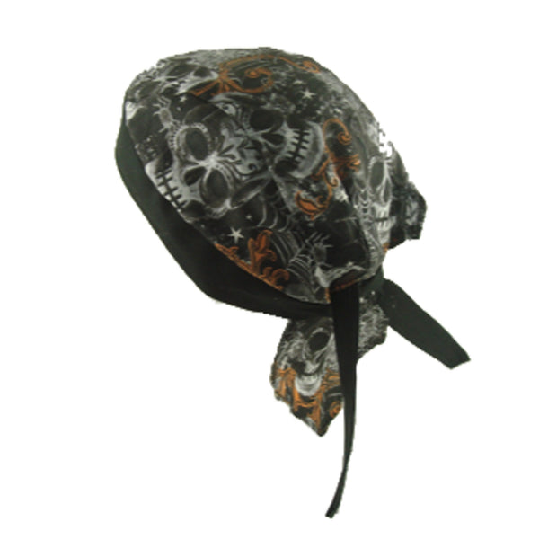 Skull and Spider Biker Skull Doo Rag - Metalhead Art & Design, LLC 