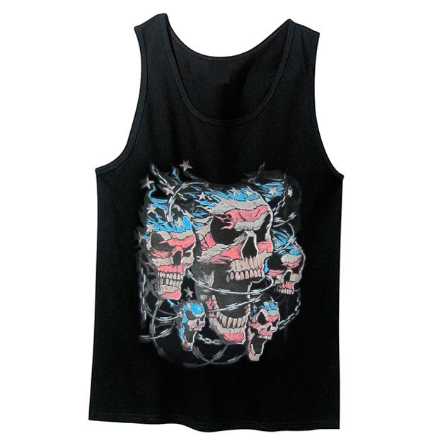 Patriotic Skulls Tank Top - Metalhead Art & Design, LLC 