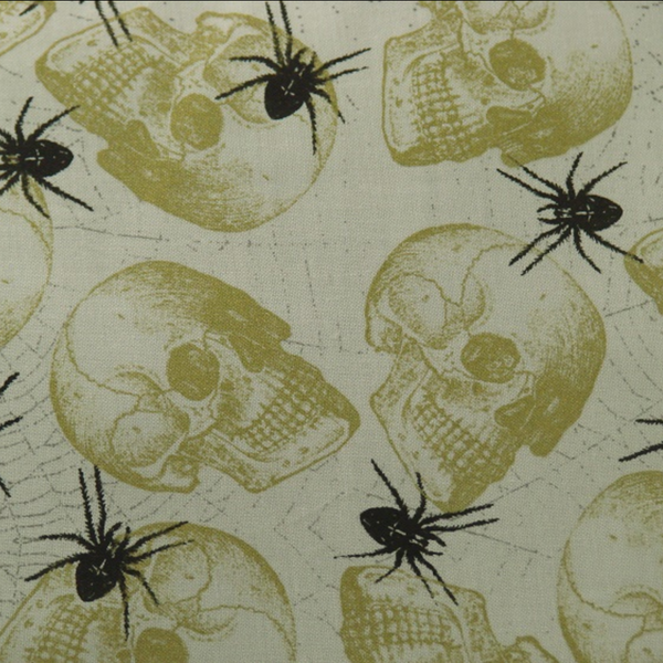 Vintage Skull and Spider Throw Pillow - Metalhead Art & Design, LLC 