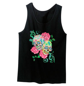 Sugar Skulls and Roses Tank Top - Metalhead Art & Design, LLC 