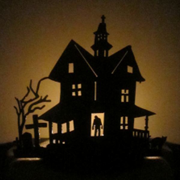 Zombie Haunted Tea Light House - Metalhead Art & Design, LLC 